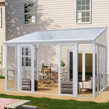 [10X14FT] Alora Lumina Heavy-Duty All-Season Aluminum Alloy Patio Sunroom With 3 Lockable Sliding Doors (SAK62713) - Sunrooms | Patioza