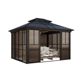 Alora Edge Heavy-Duty Aluminum Frame Outdoor Backyard Solarium with Polycarbonate Roof and Adjustable Panels - Sunrooms | Patioza