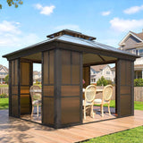 Alora Edge Heavy-Duty Aluminum Frame Outdoor Backyard Solarium with Polycarbonate Roof and Adjustable Panels - Sunrooms | Patioza