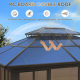 Alora Edge Heavy-Duty Aluminum Frame Outdoor Backyard Solarium with Polycarbonate Roof and Adjustable Panels - Sunrooms | Patioza