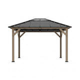 [08X10] Alora Heavy-Duty Fir Wood Hardtop Gazebo With Galvanized Steel Roof And Ceiling Hooks (SAK29467) - Canopies & Gazebos | Patioza