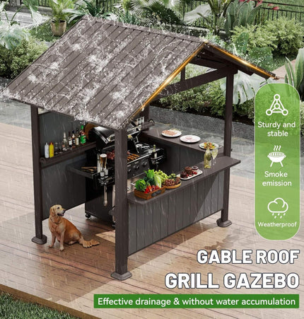 Alora 6x9 Ft. Heavy-Duty Gable Roof Hardtop Grill Gazebo