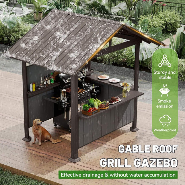 Alora 6x9 Ft. Heavy-Duty Gable Roof Hardtop Grill Gazebo