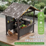 Alora 6x9 Ft. Heavy-Duty Gable Roof Hardtop Grill Gazebo - Canopies & Gazebos | Patioza