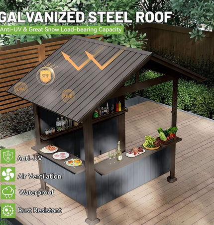 Alora 6x9 Ft. Heavy-Duty Gable Roof Hardtop Grill Gazebo