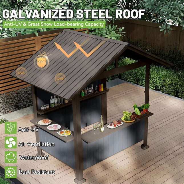 Alora 6x9 Ft. Heavy-Duty Gable Roof Hardtop Grill Gazebo