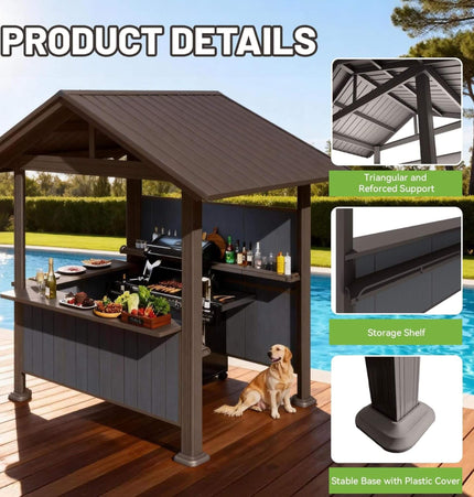 Alora 6x9 Ft. Heavy-Duty Gable Roof Hardtop Grill Gazebo