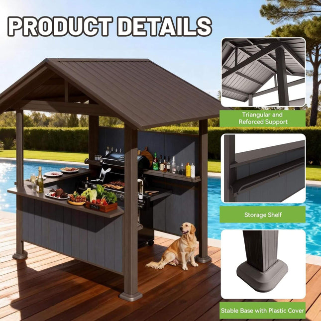 Alora 6x9 Ft. Heavy-Duty Gable Roof Hardtop Grill Gazebo