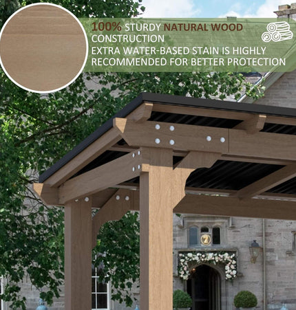 Alora Heavy-Duty Premium Wooden Grill Gazebo with Sloped Metal Roof