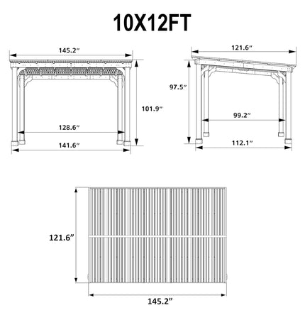 Alora Heavy-Duty Premium Wooden Grill Gazebo with Sloped Metal Roof