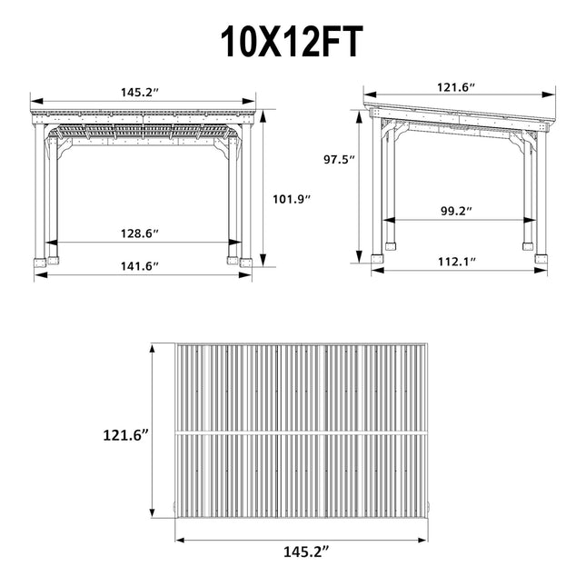 Alora Heavy-Duty Premium Wooden Grill Gazebo with Sloped Metal Roof