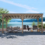 Alora Heavy-Duty Premium Wooden Grill Gazebo with Sloped Metal Roof - Canopies & Gazebos | Patioza