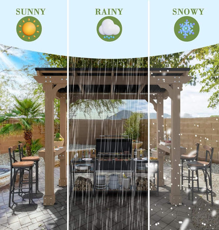 Alora Heavy-Duty Premium Wooden Grill Gazebo with Sloped Metal Roof