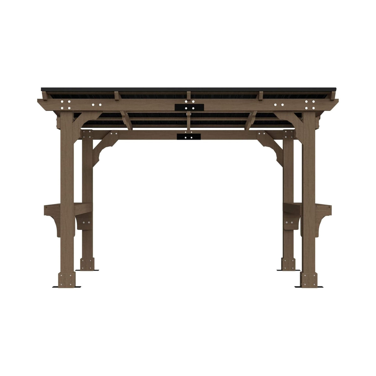 Alora Heavy-Duty Premium Wooden Grill Gazebo with Sloped Metal Roof - Canopies & Gazebos | Patioza