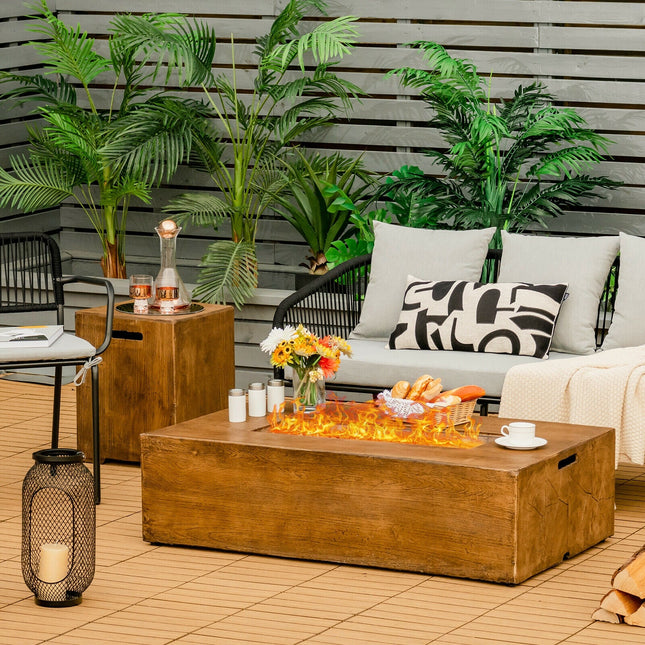 2 Piece Outdoor Propane Fire Pit Table Set - Fire Pits | Patioza