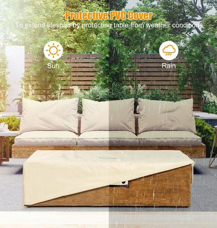 2 Piece Outdoor Propane Fire Pit Table Set - Fire Pits | Patioza