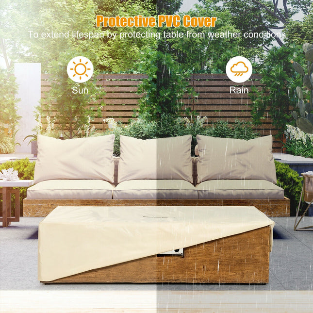 2 Piece Outdoor Propane Fire Pit Table Set - Fire Pits | Patioza