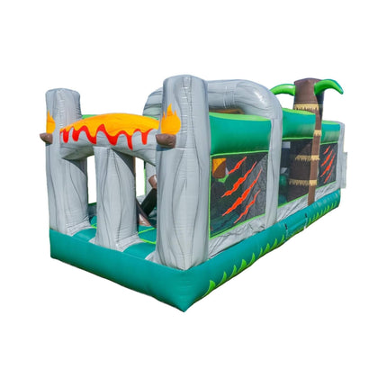 20FT Inflatable Dinosaur Obstacle Course With Blower (SAK90817) - Inflatable Bouncers | Patioza
