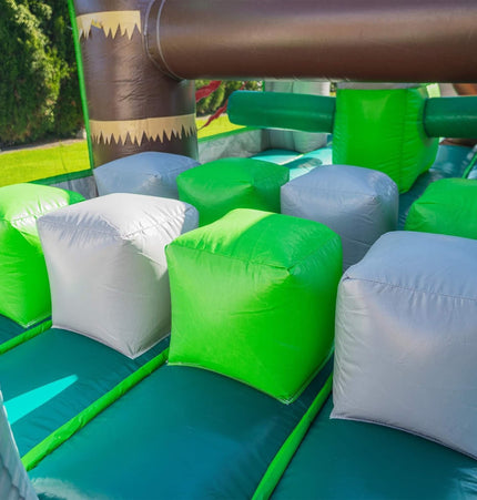 20FT Inflatable Dinosaur Obstacle Course With Blower (SAK90817) - Inflatable Bouncers | Patioza
