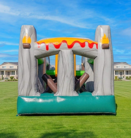 20FT Inflatable Dinosaur Obstacle Course With Blower (SAK90817) - Inflatable Bouncers | Patioza