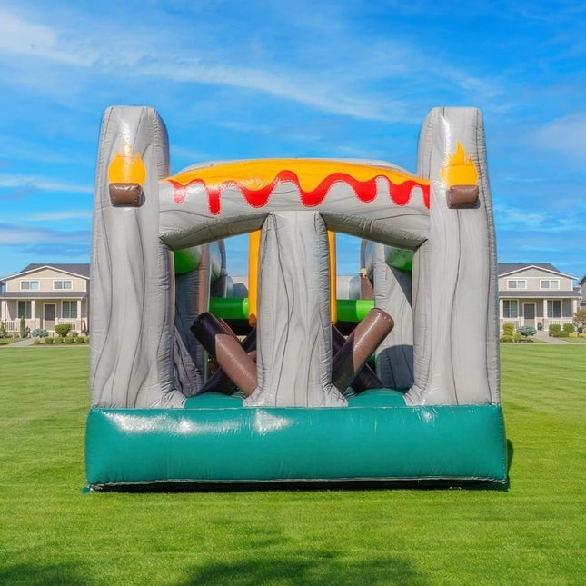 20FT Inflatable Dinosaur Obstacle Course With Blower (SAK90817) - Inflatable Bouncers | Patioza