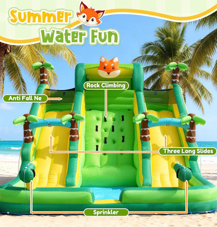 Inflatable Water Slide Park With Pool And Climbing Wall (SAK90736) - Inflatable Bouncers | Patioza