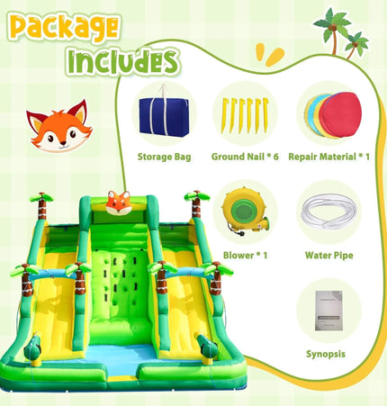 Inflatable Water Slide Park With Pool And Climbing Wall (SAK90736) - Inflatable Bouncers | Patioza