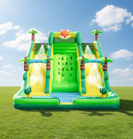 Inflatable Water Slide Park With Pool And Climbing Wall (SAK90736) - Inflatable Bouncers | Patioza