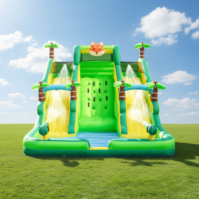 Inflatable Water Slide Park With Pool And Climbing Wall (SAK90736) - Inflatable Bouncers | Patioza