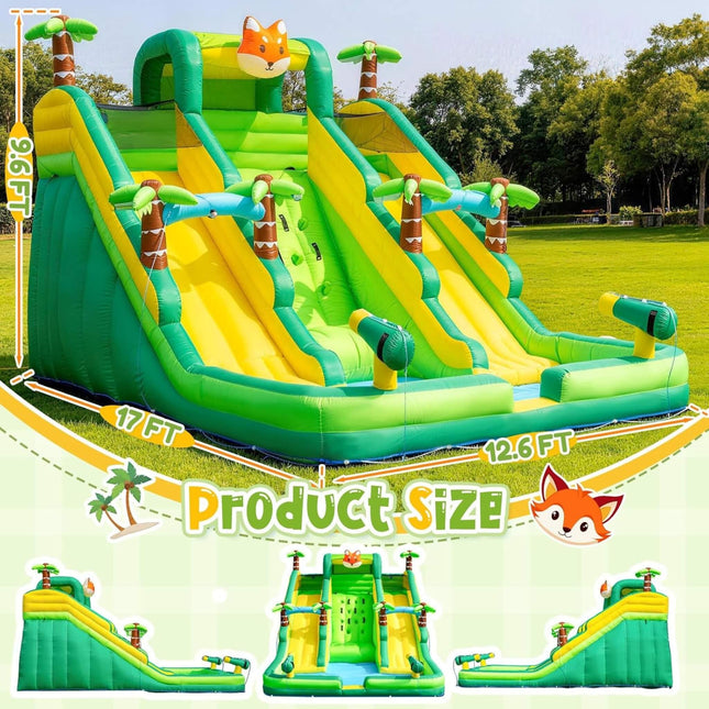 Inflatable Water Slide Park With Pool And Climbing Wall (SAK90736) - Inflatable Bouncers | Patioza