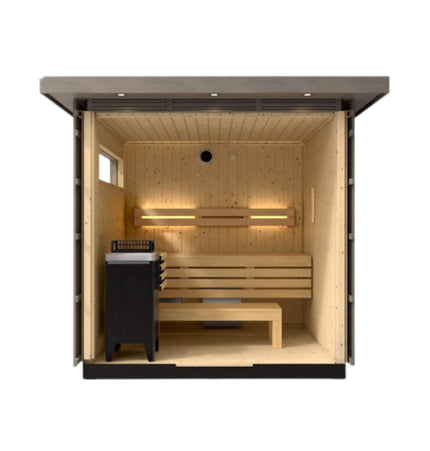 Kohler C2 Outdoor Weathered Gray Spruce Sauna Kit (SAK39184) - Saunas | Patioza