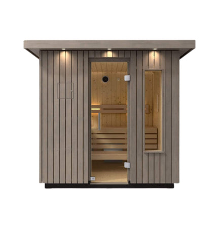 Kohler C2 Outdoor Weathered Gray Spruce Sauna Kit (SAK39184) - Saunas | Patioza