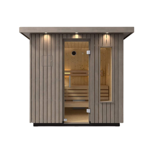 Kohler C2 Outdoor Weathered Gray Spruce Sauna Kit (SAK39184) - Saunas | Patioza