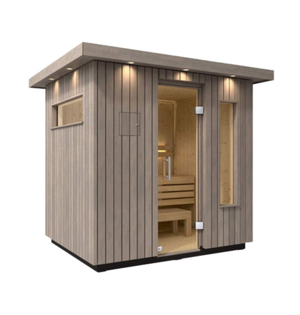 Kohler C2 Outdoor Weathered Gray Spruce Sauna Kit (SAK39184) - Saunas | Patioza