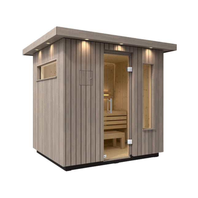 Kohler C2 Outdoor Weathered Gray Spruce Sauna Kit (SAK39184) - Saunas | Patioza