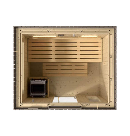 Kohler C2 Outdoor Weathered Gray Spruce Sauna Kit (SAK39184) - Saunas | Patioza