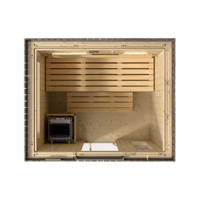 Kohler C2 Outdoor Weathered Gray Spruce Sauna Kit (SAK39184) - Saunas | Patioza