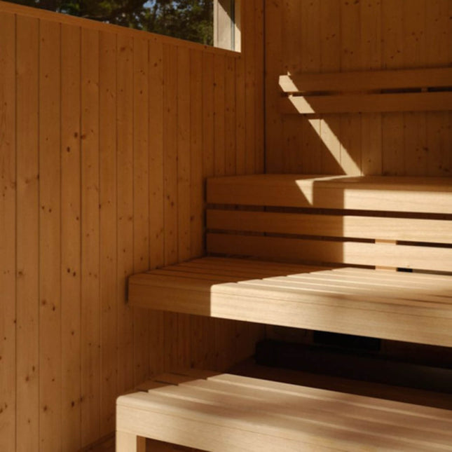 Kohler C2 Outdoor Weathered Gray Spruce Sauna Kit (SAK39184) - Saunas | Patioza