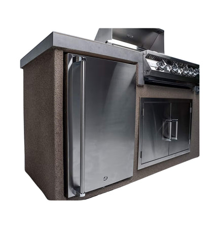 KoKoMo Grills 7 Ft. Straight BBQ Island with Built-In Grill and Refrigerator [Made-To-Order]