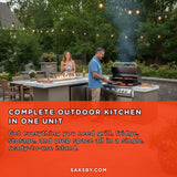 KoKoMo Grills Baja 9 Ft. BBQ Island with LEDs, Built-In Grill, Fire Burner, and Refrigerator [Made-To-Order] - Outdoor Kitchen Islands | Patioza