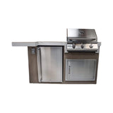 KoKoMo Grills Mini Maui 6FT BBQ Island With LED Lights, Built-In BBQ And Refrigerator [Made-To-Order] (SAK53828) - Outdoor Kitchen Islands | Patioza