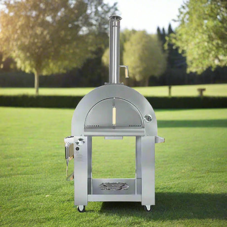 KoKoMo Grills Premium 32 - Inch Stainless Steel Dual Fuel Gas Or Wood Fired Pizza Oven [KO - PIZZAOVEN] (SAK14753) - Outdoor Kitchen | Patioza