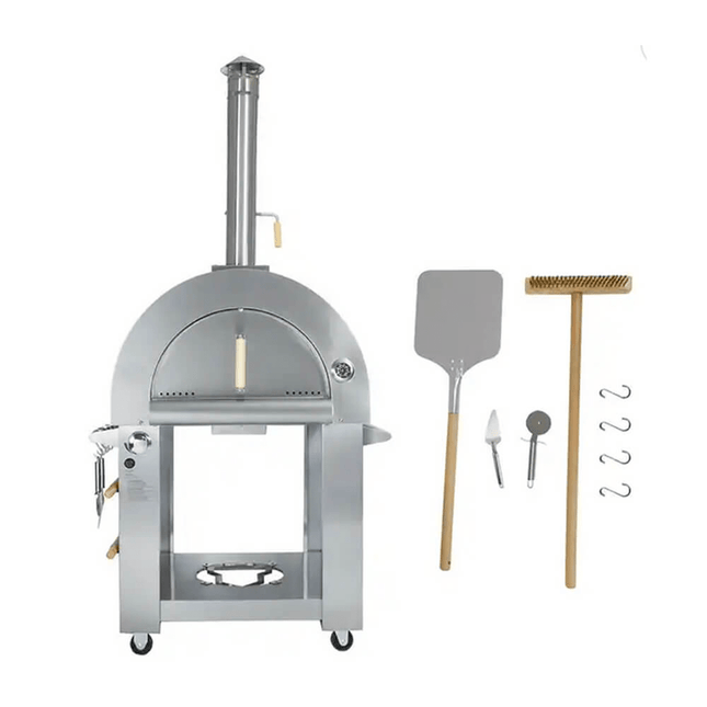 KoKoMo Grills Premium 32 - Inch Stainless Steel Dual Fuel Gas Or Wood Fired Pizza Oven [KO - PIZZAOVEN] (SAK14753) - Outdoor Kitchen | Patioza