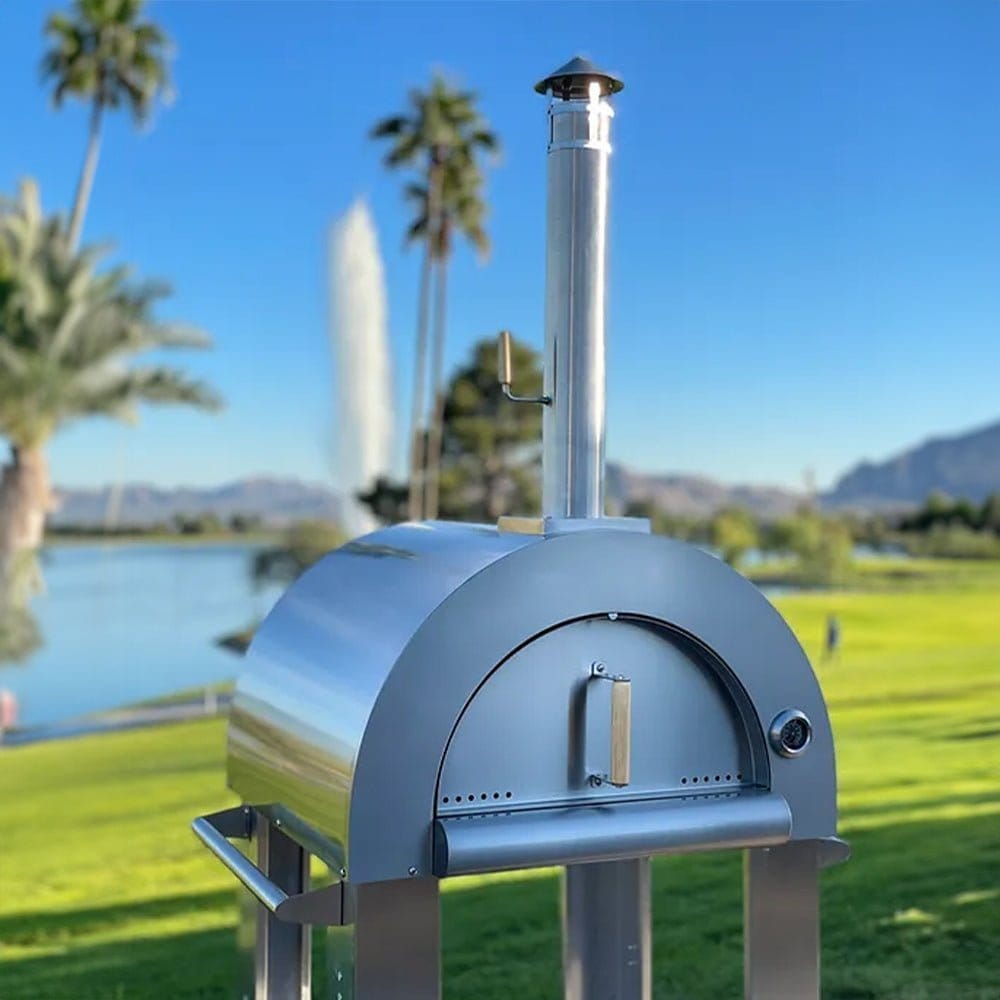 KoKoMo Grills Premium 32 - Inch Stainless Steel Wood Fired Pizza Oven [KO - PIZZAOVEN] (SAK92618) - Outdoor Kitchen | Patioza
