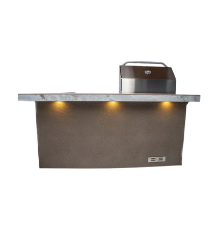 KoKoMo Grills St. John 7 Ft. BBQ Island with LEDs, Built-In Grill, Refrigerator, and Electrical Outlet [Made-To-Order]