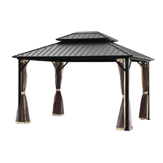 Ainfox 12 Ft. W x 10 Ft. D Aluminum Patio Gazebo - Gazebos | Patioza