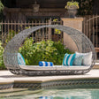 Alora Abigal Large 2-Person Outdoor Wicker Daybed with Aluminum Frame and Cushions - Outdoor Furniture Sets | Patioza