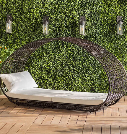 Alora Abigal Large 2-Person Outdoor Wicker Daybed with Aluminum Frame and Cushions - Outdoor Furniture Sets | Patioza