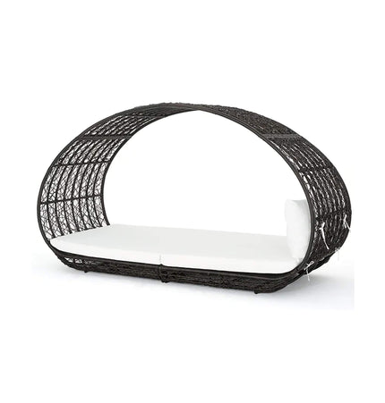 Alora Abigal Large 2-Person Outdoor Wicker Daybed with Aluminum Frame and Cushions - Outdoor Furniture Sets | Patioza