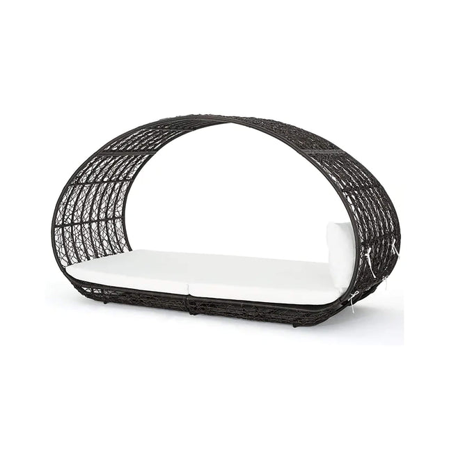Alora Abigal Large 2-Person Outdoor Wicker Daybed with Aluminum Frame and Cushions - Outdoor Furniture Sets | Patioza
